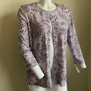 Alex Evenings Glitter Lavender Floral Jacket